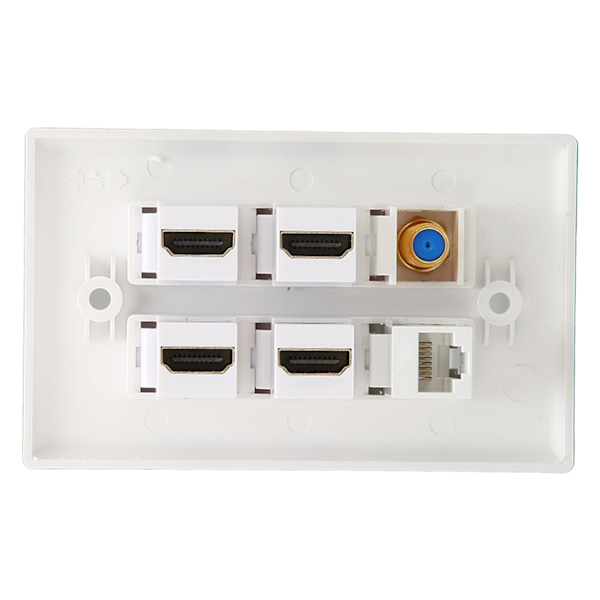 Väggplatta 6 portar HD Multimedia Interface CAT6 TV F-huvud Ethernet väggplatta för hemmakontor