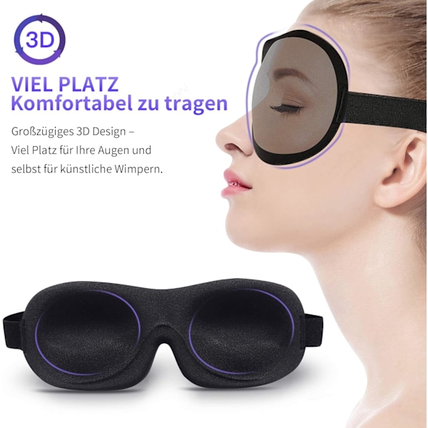 Justerbar Rem 3D Sovmask, Multifunktionell Lättvikts Ögonkomfort