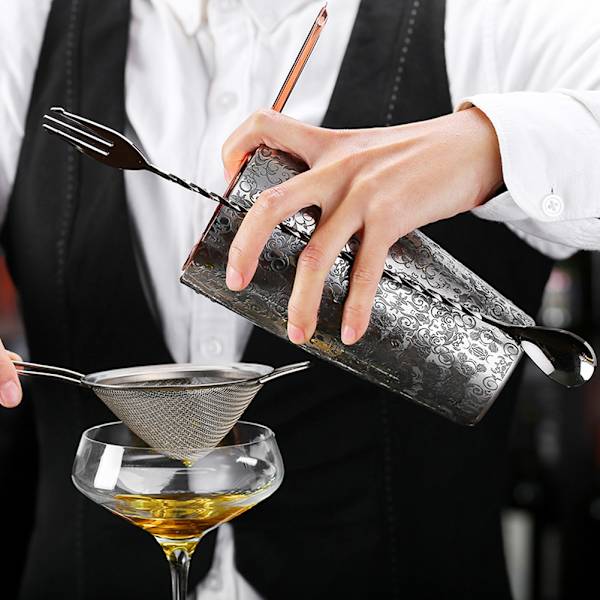 Cocktail Shaker Sæt i Rustfrit Stål - Boston Shaker Bartender Barværktøj, Sølv