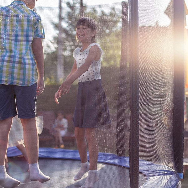 Säkerhetsnät ersättningsnät för studsmatta Ø 183cm, trädgårdsstudsmatta ersättningsnät för 6 stolpar, nät utanför, reservdel rivfast, UV-beständig