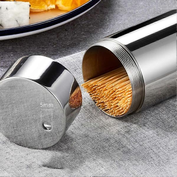 Hjem Hotel Restaurant Rustfrit Stål Tandstikkerholder Dispenser Boks Beholder