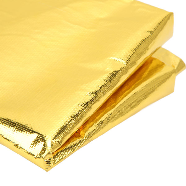 Självhäftande Reflekterande Guld Högtemperatur Värmeisolerande Tejp Termisk Isolering för Inpackning av Kablar Bränsleledningar Guld