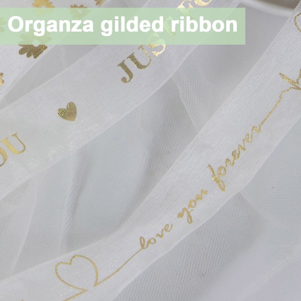 Organza guld Alla hjärtans dag band Tanabata blomsterförpackning