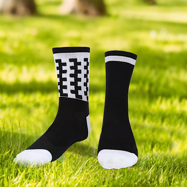 Unisex Utomhus Varma Hållande Andningsbara Mjuka Anti-svett Strumpor Basketboll (Svart)