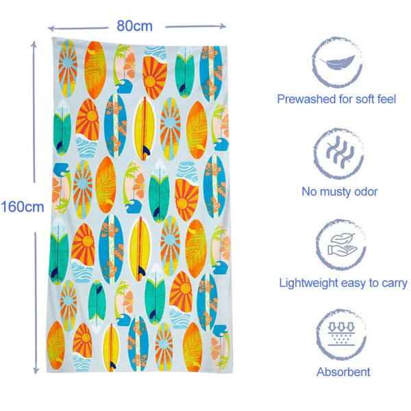 1 dubbelsidig badlakan med printed och gränsöverskridande ultrafin fiberbadhandduk för vuxna, torr dubbelsidig sammet