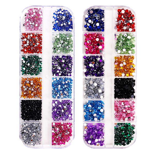 Färgglada nagelkonst strass dekorationer nagelkristall nagelstenar