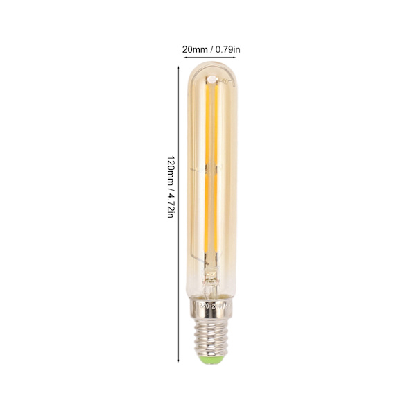 2 kpl LED-putkilamppua 4W E14 2300K Putkimainen valaisinlamppu T20x120 220‑240V valaistukseen