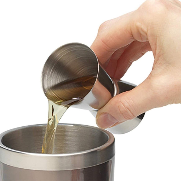Mätkopp i rostfritt stål Dubbelhuvud mätkopp för barfest cocktail Mätkopp 25 / 50ml shaker