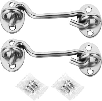 (7,6 cm) 2-pack inklusive skruvar, hake och ögla, rostfritt stål