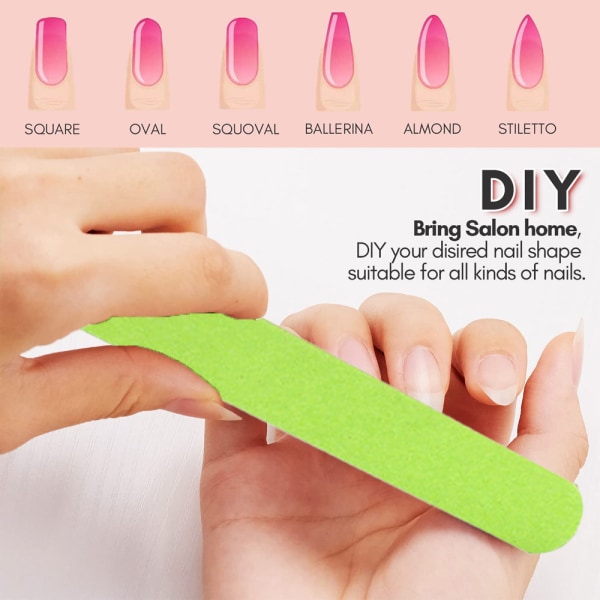 Nagelfil Grit Emery Boards för naglar 50 st Nagelfil Kit för Ma
