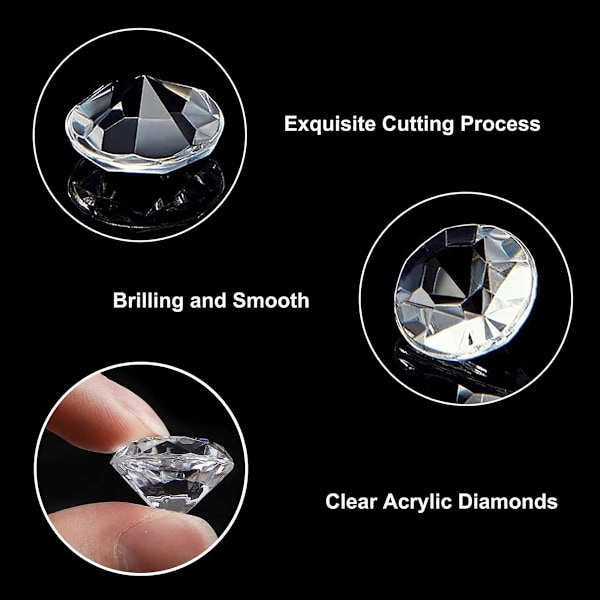 Resin Rhinestones Transparent 6mm Plast Akryl Ädelstenar För Festdekorationer Bordsdekorationer Bröllopsdekor