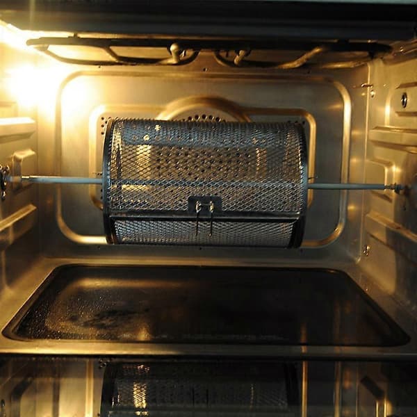 Rotisserie Grillkurv til Ovn i Rustfrit Stål til Nødder, Bønner, Jordnødder, Bageudstyr