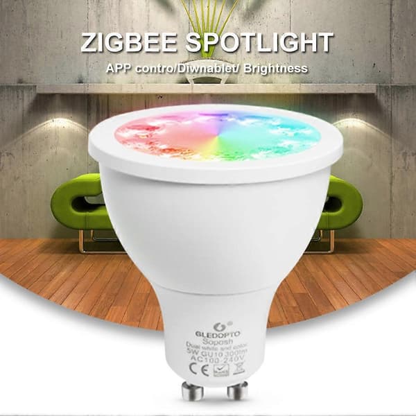 GLEDOPTO 120 asteen 5W Zigbee APP-ohjattava GU10 RGB+CCT LED-kohdevalolamppu