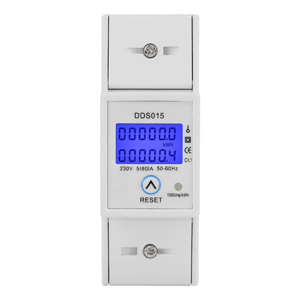 5-80A 230V 50Hz Digital LCD Enfasmeter Wattmeter DIN-skena Montering DDS015