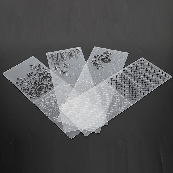 4 stk. Plastik Prægningsplader DIY Kortfremstilling Scrapbooking Præget Skabelon Papirhåndværk