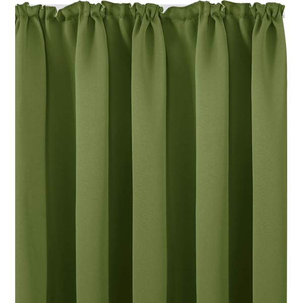 Energibesparande fönstergardiner, äppelgröna termiskt isolerade draperier för vardagsrum, justerbar längd för optimal täckning (set om 2, 138 x 140 cm)