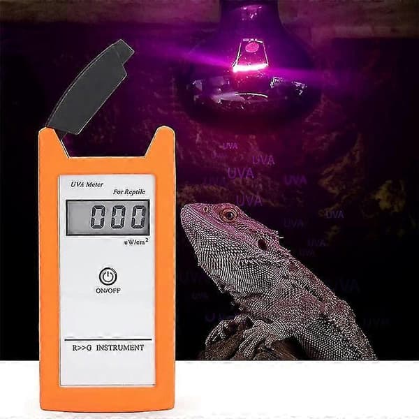 Reptil UV-indeksmåler, 01999 W/cm UV Er 3.5-bit LCD UVA Solcellelampe For Krypdyr