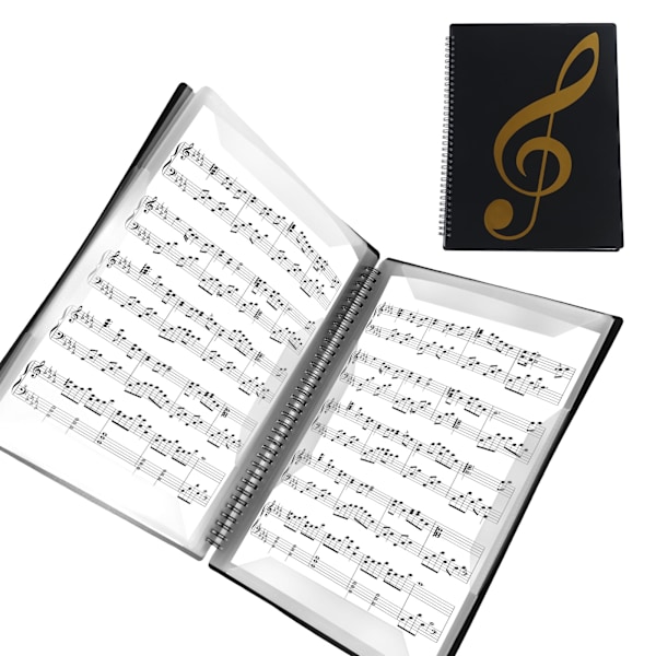 Notmapp Mapp 4 Sidor Expandera Piano Notmapp Pärm Ele Spiral Notmapp Organizer A4 Storlek Skrivbar Körmapp för Notförvaring