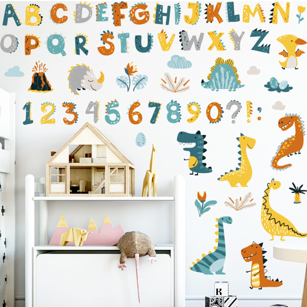 ABC Stickers Alfabet Dekaler - Animal Dinosaur Alphabet Wall