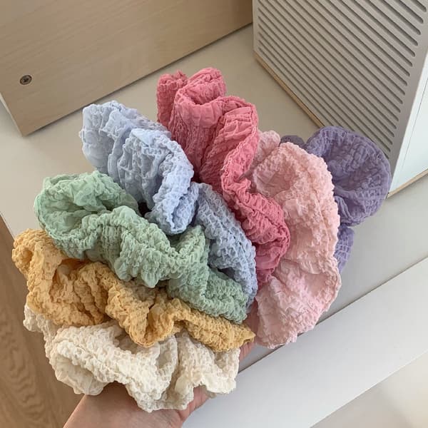 7-pak Elastikker Hårring Løkke Elastisk Hårbånd Scrunchies Hestehale