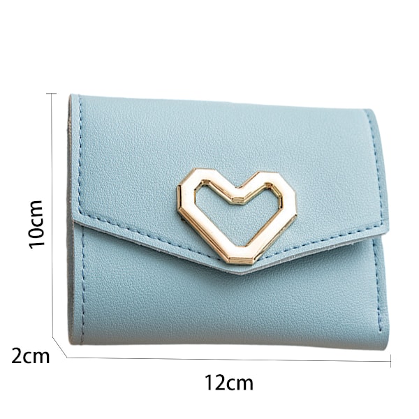 Kompakt Stilren Design, Slim Bifold Kreditkortshållare, Praktisk & Funktionell Dragkedjeficka för Mynt för Flickor, Damer, Kvinnor (Sött Kärlekshjärtmönster)