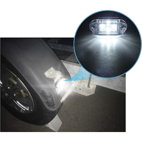 4x4LEDs Sidelys Foran Bak Klaring Lys Vanntett LED Ma