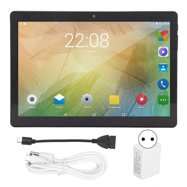 10 Tuuman Tabletti 32GB ROM 2GB RAM 10 Tuuman 1960x1080 IPS Näyttö DSDS Nopea Alumiiniseos HD Tabletti Musta EU-Pistoke