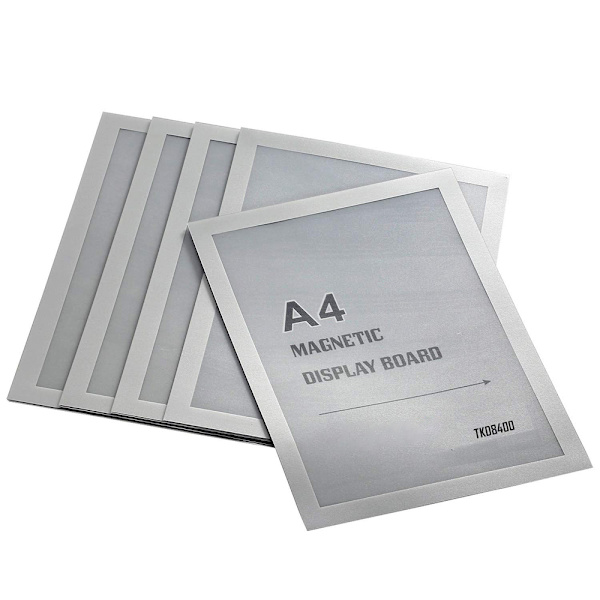 A4-5x A4 Informasjonsramme Selvklebende med Magnetisk Lukking, Innstikklomme, Arkholder, Rask Bytte av Henging, Hengslet Magnetisk Ramme
