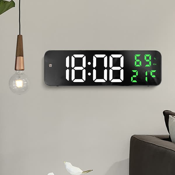 Stor Digital LED-Klocka Elektronisk Väckarklocka Stor Skärm Plug-in Klocka Väggmonterad