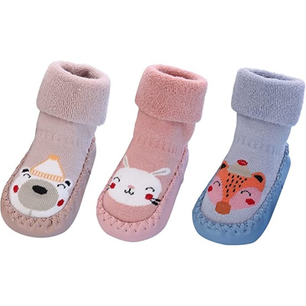 Boys, girls, toddlers, children's animal mocha shoes, anti-skid indoor slippers, winter warm shoes, socks