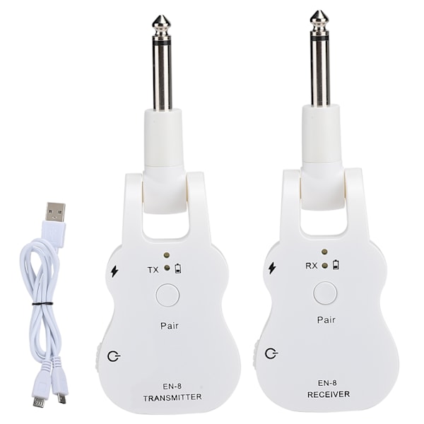 2.4G USB Langaton Korkea-luokan Kitara Järjestelmän Mikrofoni Sisäänrakennetulla Latautuvalla Akulla, Valkoinen