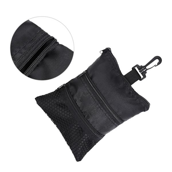 Bärbar golfbolltillbehör Multi Pocket Svart Dragkedja Handväska Väska