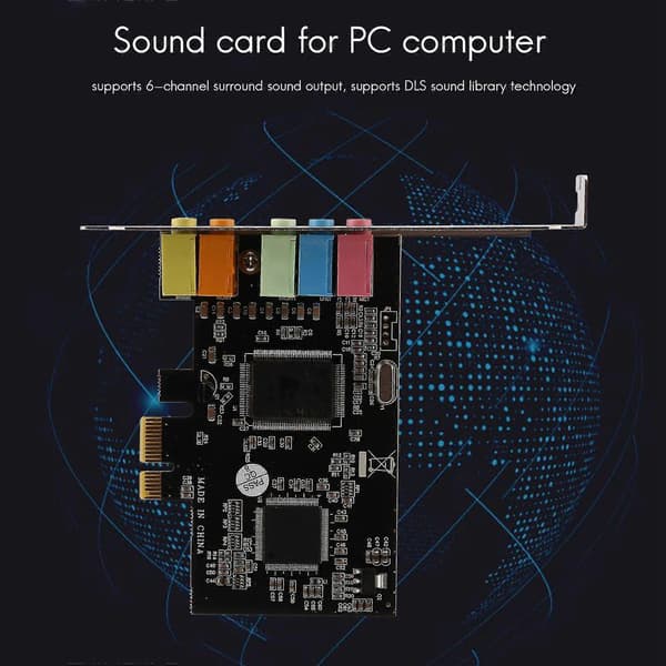 PCIe Lydkort PCI-e X1 CMI8738 Chip 32/64 Bit Lydkort Stereo 5.1 Kanaler Stasjonær Integrert Lyd