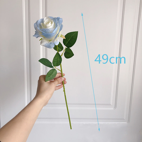 Romantisk Bukett med Konstgjorda Rosor, Flerfärgade Alternativ Konstgjord Sidenros med Flexibla Stjälkar för Enkla DIY-blommor, Bröllopsdekoration, Långvarig