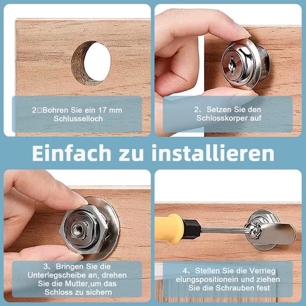 2-pack 16 mm brevlådehänglås med 2 olika låsplattor - C