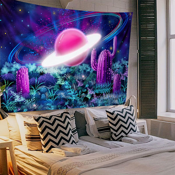 Planetary Tapestry reflekterar galaxrymden Tapestry Black Light Ta