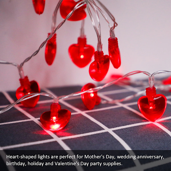 Hjerteformet Lysstreng til Valentinsdag - LED Lysstreng til DIY Dekoration