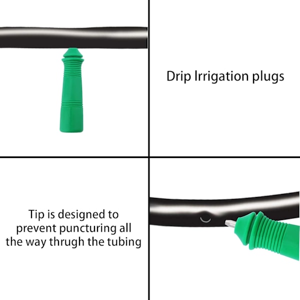 Irrigationsrörsplugg, droppbevattningsändförslutning, kemikaliebeständig hullingplugg, designad för utomhusvattningstillbehör, 50 st bevattningsrör
