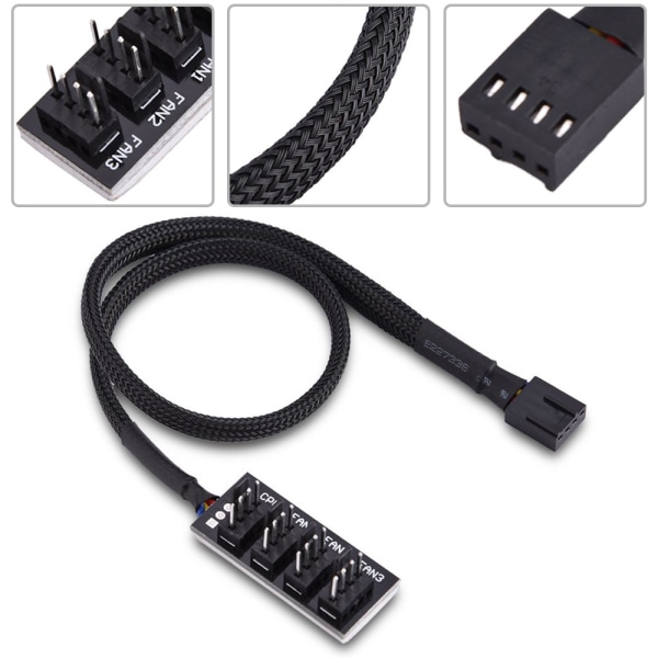 4-polet PWM Fan Hub, 4-polet Stik til CPU Fan PC Fan Hub