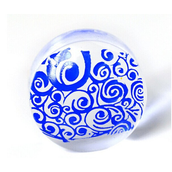 Klar Jelly Mjuk Silikon Nagelkonst Stämpel Stamper med Lock Scraper Bildplatta Manikyr Verktyg DIY Polerings Kit (2 set)