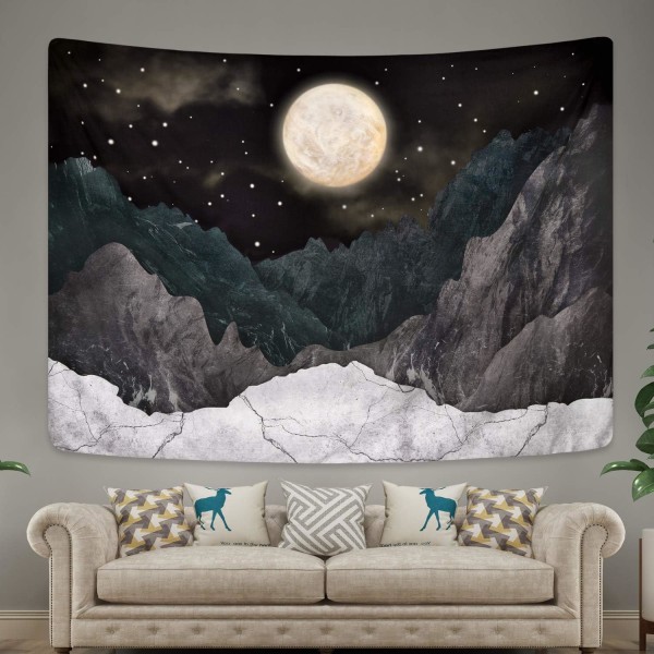 Bergtapet Månstjärnor Gobelänger Nattstjärnhimmel Tapestr