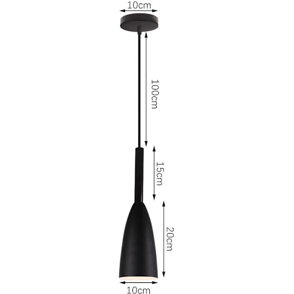 Justerbar Pendellampa för Sovrum Vardagsrum, Modern Glamour Matt Svart Finish Aluminiumkonstruktion Tygsladd Pendellampa Med Enkel