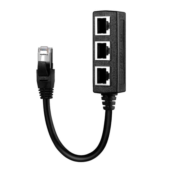 SOLUSTRE RJ45 Ethernet Splitterkabel 1 han til 3 hun netværksforlængerkabeladapter (tilfældig grænseflade)