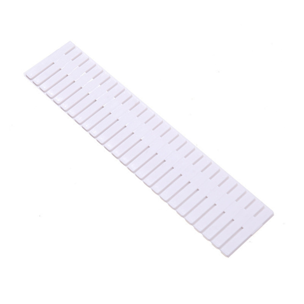 4 stk Skuffedeler Organizer Plast Skuffeopbevaringspartition Hjem Justerbar Clapboard Hvid Lang 37x7CM