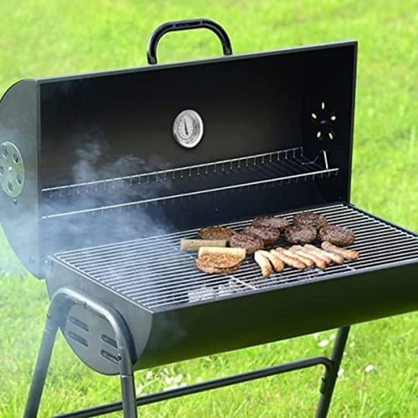 Grilltermometer i rostfritt stål, analog urtavla för tydlig avläsning, 50-500°C / 100-1000°F intervall, hållbar konstruktion, värmeindikator för