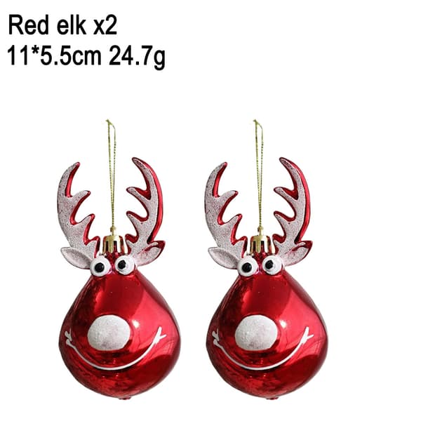 Julekulepynt, Elgdesign, Hengende Kuler, Festrekvisitter til Juletrepynt red elk/2