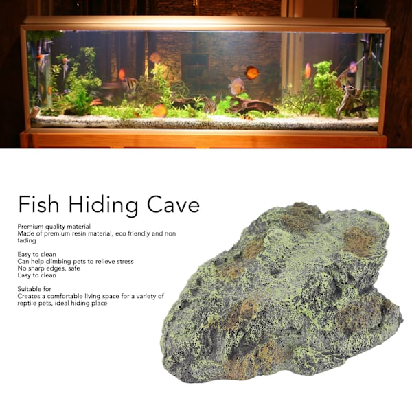 Fisk Skjuleskuler i Harpiks, Fadebest, Levende, Komfortabel Akvarium Dekorasjon for Reptiler GS0927