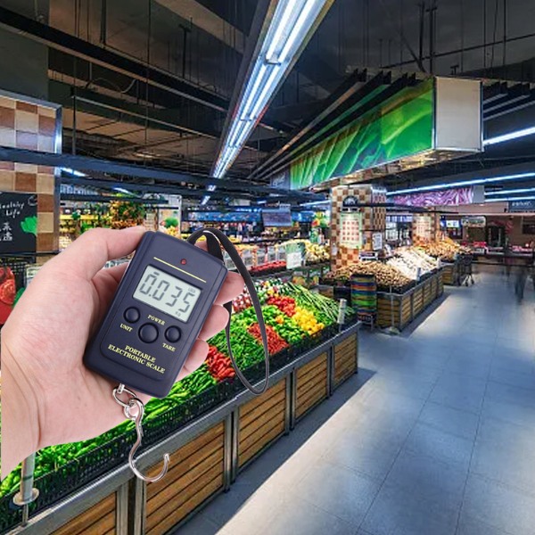 Kannettavat taskuvaaka 40 kg Mini elektroninen digitaalinen vaaka Ripustuskoukku Tasku Matkatavaroiden painovaaka