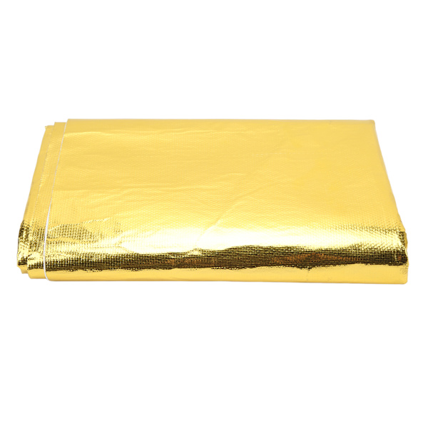 Självhäftande Reflekterande Guld Högtemperatur Värmeisolerande Tejp Termisk Isolering för Inpackning av Kablar Bränsleledningar Guld