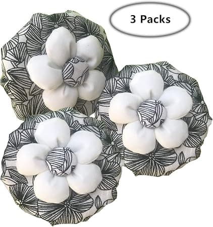 3 st Dörrknoppskydd Svarta Blommiga Dörrknoppsskydd Mjuka Rou